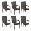 Afuera Living Solid Acacia Wood Large Stackable Dining Set in Brown