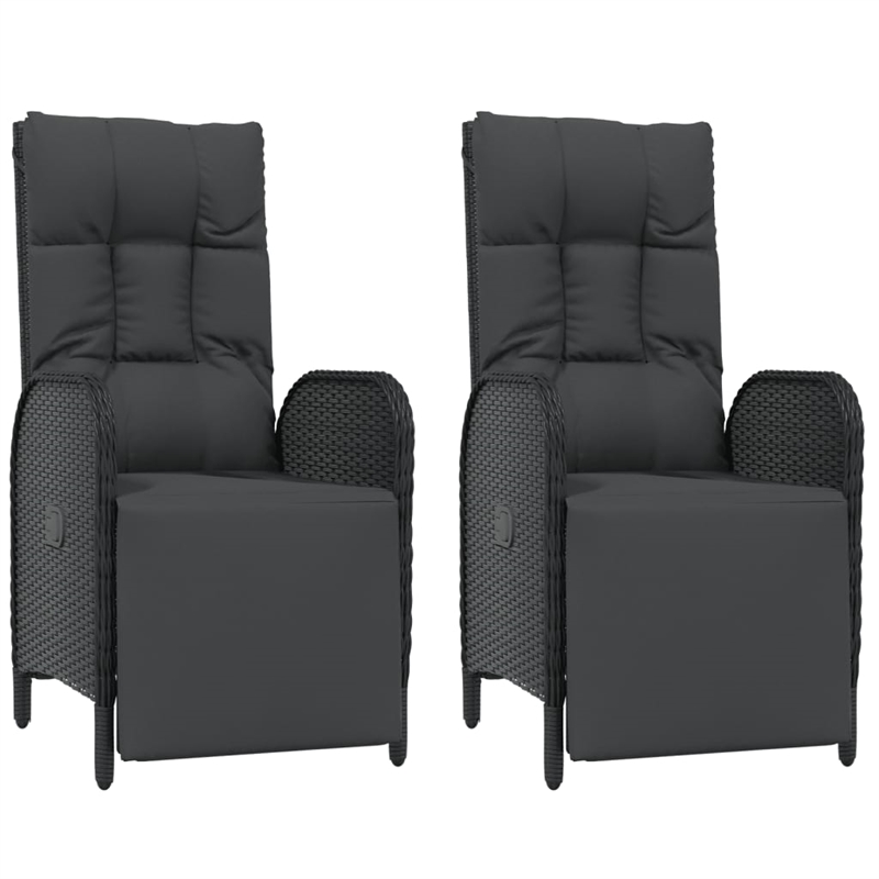 Afuera Living Poly Rattan Five Piece Set Garden Dining Set in Black
