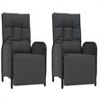 Afuera Living Poly Rattan Five Piece Set Garden Dining Set in Black