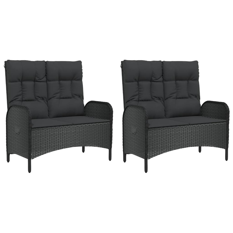 Afuera Living Poly Rattan Five Piece Set Garden Dining Set in Black