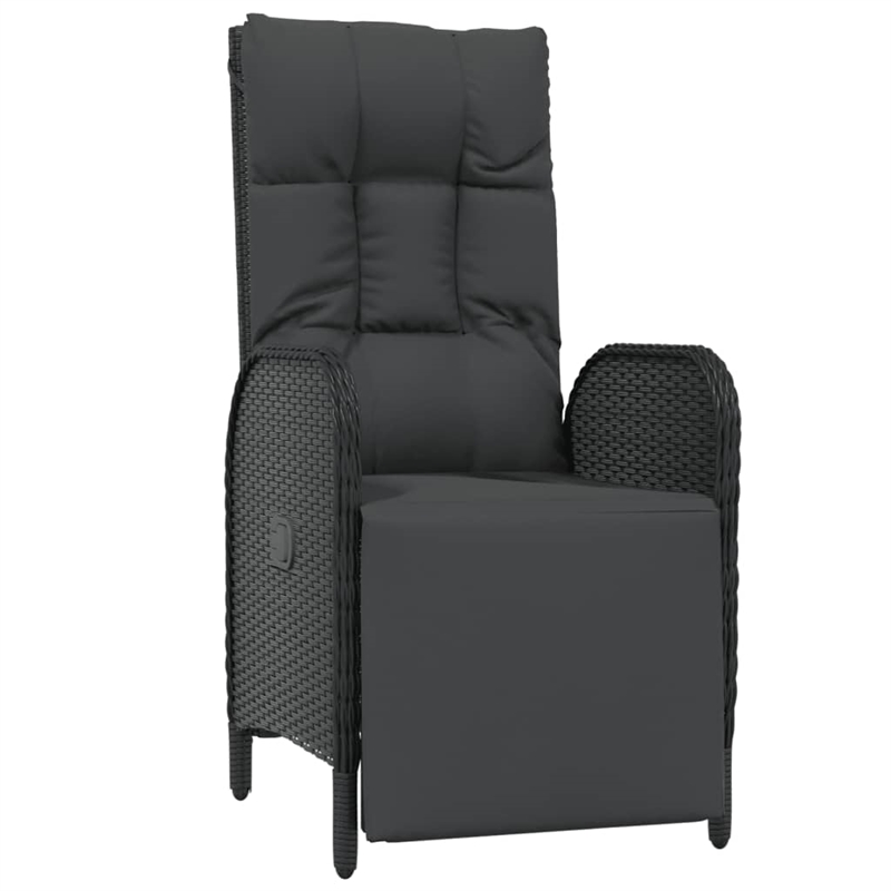 Afuera Living Poly Rattan Five Piece Set Garden Dining Set in Black