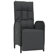 Afuera Living Poly Rattan Five Piece Set Garden Dining Set in Black