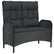 Afuera Living Poly Rattan Five Piece Set Garden Dining Set in Black