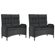 Afuera Living Poly Rattan Five Piece Set Garden Dining Set in Black