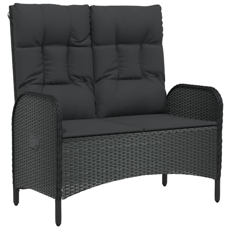 Afuera Living Poly Rattan Five Piece Set Garden Dining Set in Black