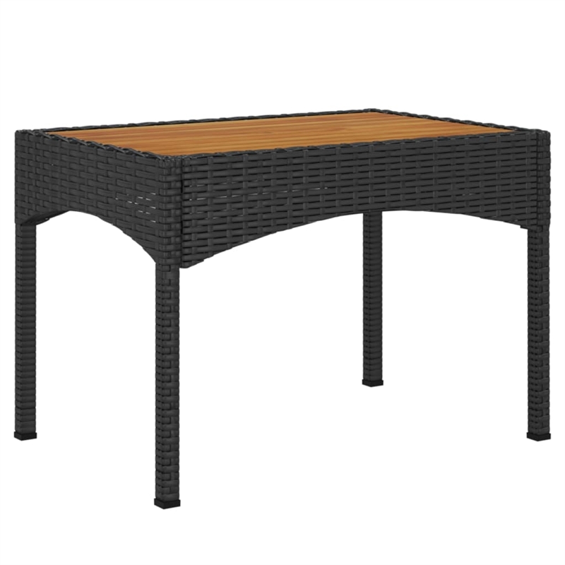 Afuera Living Poly Rattan Five Piece Set Garden Dining Set in Black