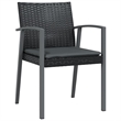 Afuera Living Poly Rattan Medium Durable Garden Dining Set in Black