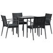 Afuera Living Poly Rattan Medium Durable Garden Dining Set in Black
