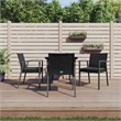Afuera Living Poly Rattan Medium Durable Garden Dining Set in Black