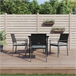 Afuera Living Poly Rattan Medium Durable Garden Dining Set in Black