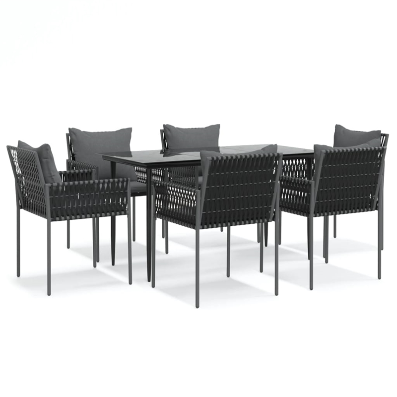 Afuera Living Poly Rattan Medium Durable Garden Dining Set in Black