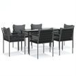 Afuera Living Poly Rattan Medium Durable Garden Dining Set in Black