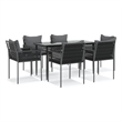 Afuera Living Poly Rattan Medium Durable Garden Dining Set in Black