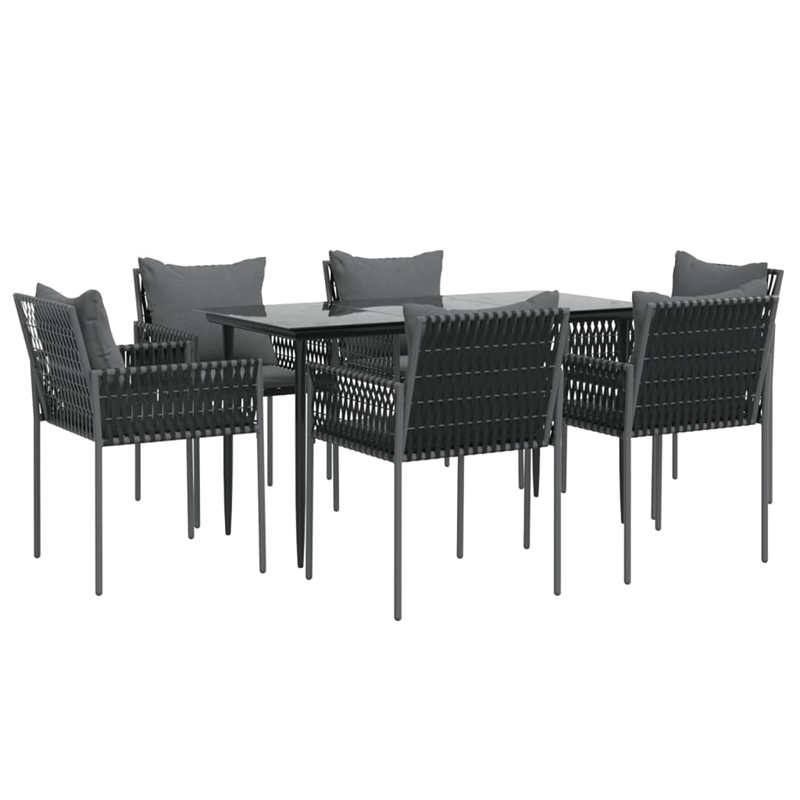 Afuera Living Poly Rattan Medium Durable Garden Dining Set in Black