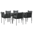 Afuera Living Poly Rattan Medium Durable Garden Dining Set in Black