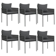 Afuera Living Poly Rattan Medium Durable Garden Dining Set in Black
