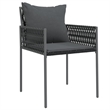 Afuera Living Poly Rattan Medium Durable Garden Dining Set in Black