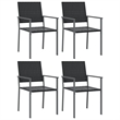 Afuera Living Poly Rattan Medium Durable Garden Dining Set in Black