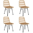 Afuera Living Poly Rattan Medium Durable Garden Dining Set in Black