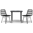 Afuera Living Poly Rattan Medium Durable Garden Dining Set in Black