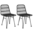 Afuera Living Poly Rattan Medium Durable Garden Dining Set in Black