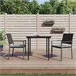 Afuera Living Contemporary Poly Rattan Garden Dining Set in Black