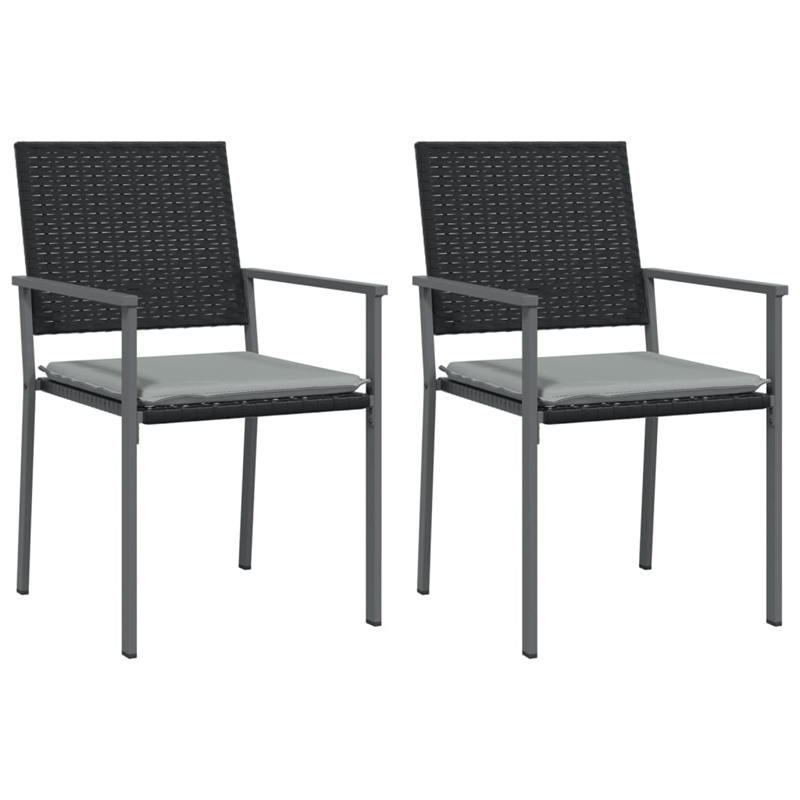Afuera Living Contemporary Poly Rattan Garden Dining Set in Black