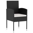Afuera Living Contemporary Garden Dining Set Poly Rattan in Black