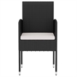 Afuera Living Contemporary Garden Dining Set Poly Rattan in Black