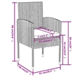 Afuera Living Contemporary Garden Dining Set Poly Rattan in Black