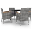 Afuera Living Contemporary PE Rattan Garden Dining Set in Gray