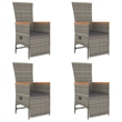 Afuera Living Contemporary Synthetic Poly Rattan Garden Dining Set in Gray