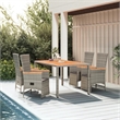 Afuera Living Contemporary Synthetic Poly Rattan Garden Dining Set in Gray