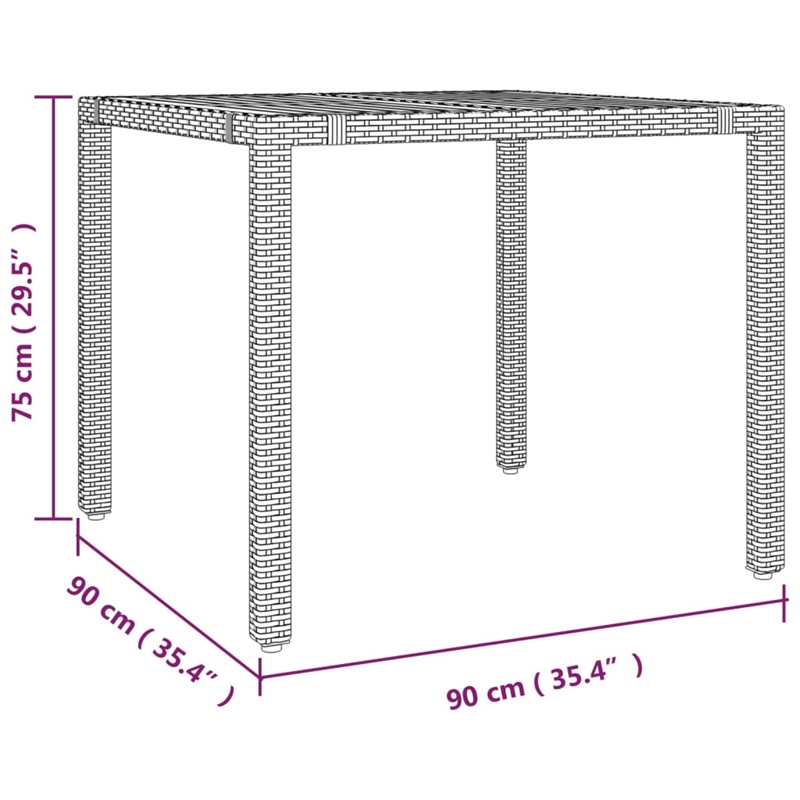 Afuera Living Contemporary Synthetic Poly Rattan Garden Dining Set in Gray