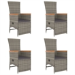 Afuera Living Contemporary Synthetic Poly Rattan Garden Dining Set in Gray