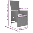 Afuera Living Contemporary Synthetic Poly Rattan Garden Dining Set in Gray
