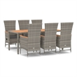 Afuera Living Contemporary Synthetic Poly Rattan 7 PC Garden Dining Set in Gray