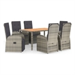 Afuera Living Contemporary Synthetic Poly Rattan Garden Dining Set in Gray