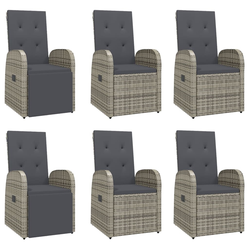 Afuera Living Contemporary Synthetic Poly Rattan Garden Dining Set in Gray