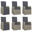 Afuera Living Contemporary Synthetic Poly Rattan Garden Dining Set in Gray