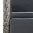Afuera Living Contemporary Synthetic Poly Rattan Garden Dining Set in Gray
