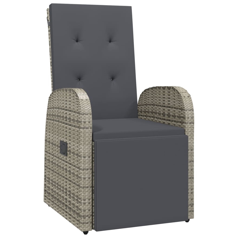 Afuera Living Contemporary Synthetic Poly Rattan Garden Dining Set in Gray