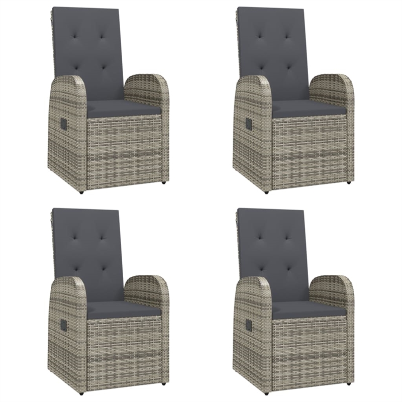 Afuera Living Contemporary Synthetic Poly Rattan Garden Dining Set in Gray