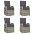Afuera Living Contemporary Synthetic Poly Rattan Garden Dining Set in Gray
