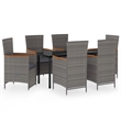 Afuera Living Contemporary Durable Rattan Garden Dining Set in Gray