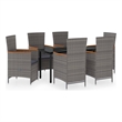 Afuera Living Contemporary Durable Rattan Garden Dining Set in Gray