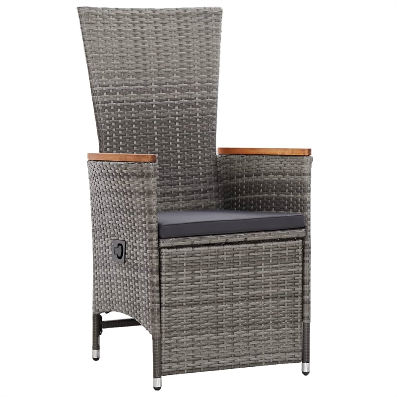 Afuera Living Contemporary Durable Rattan Garden Dining Set in Gray