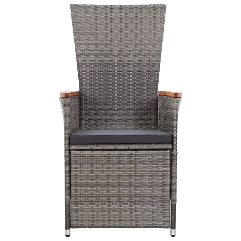 Afuera Living Contemporary Durable Rattan Garden Dining Set in Gray