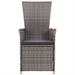 Afuera Living Contemporary Durable Rattan Garden Dining Set in Gray