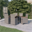 Afuera Living Contemporary Durable Rattan Garden Dining Set in Gray